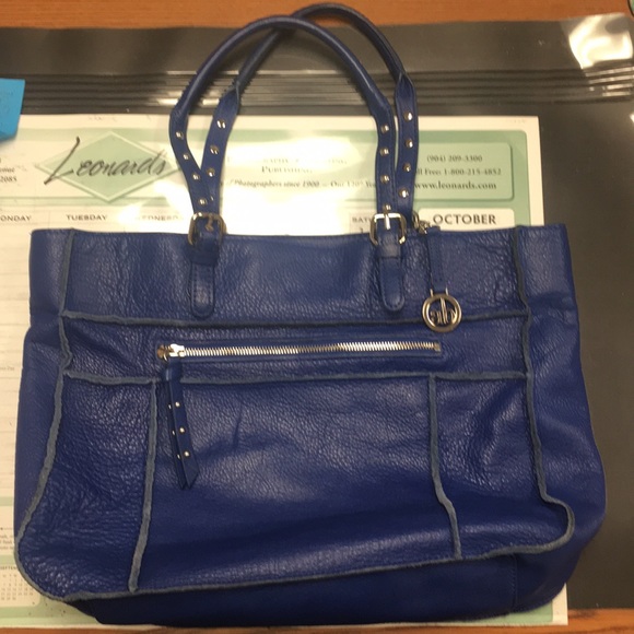 Blue shoulder purse by Audrey Brooke - Picture 1 of 5